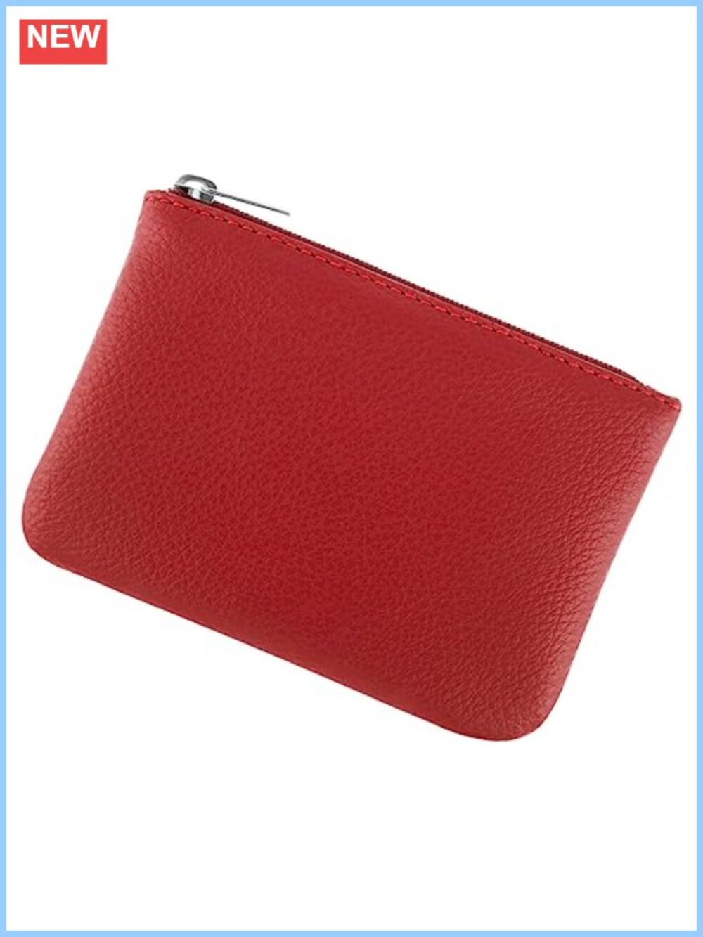 Faux Leather Zip Coin Purse Small Vegan Leather Change Pouch for Women